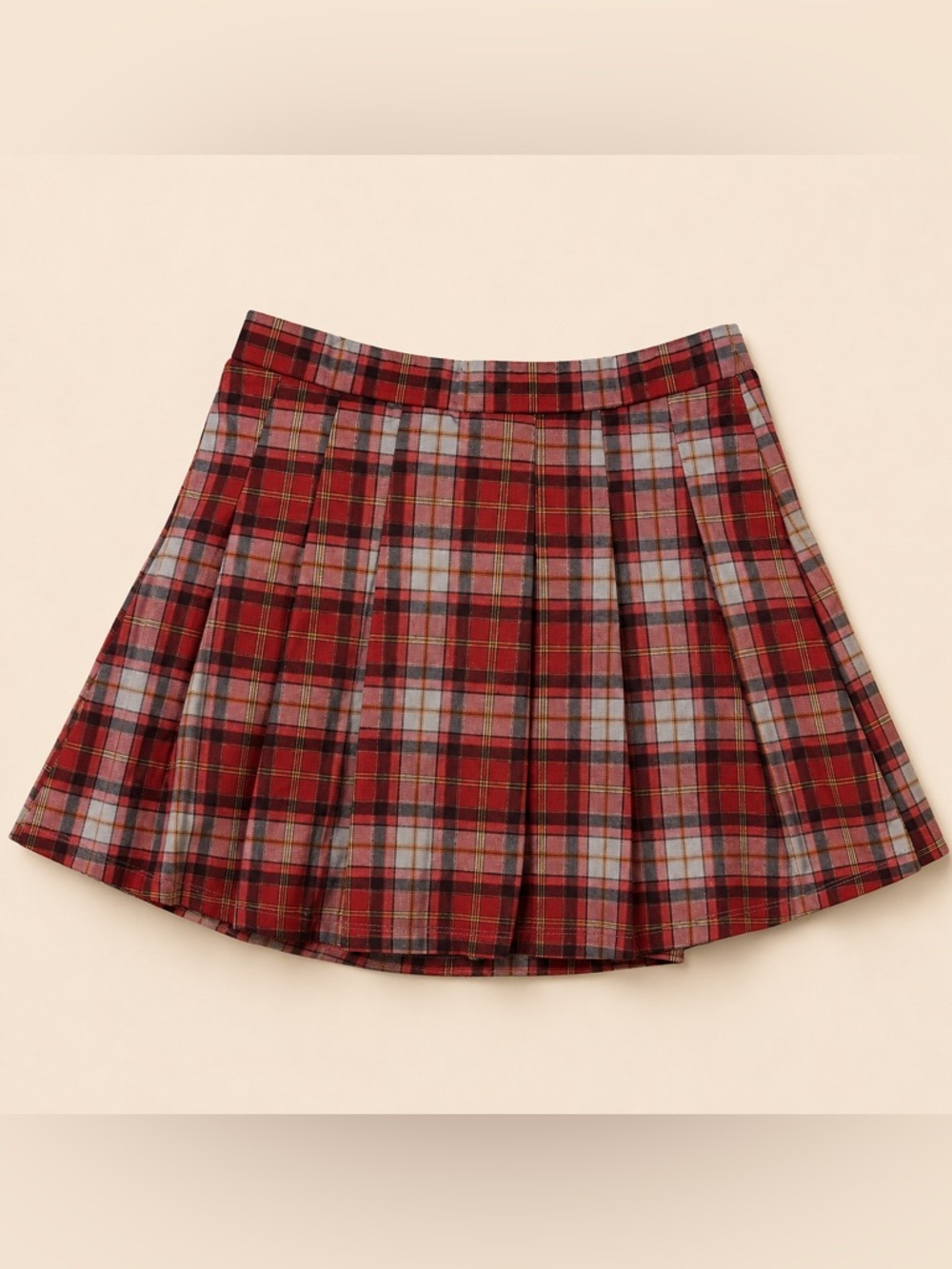 Halara Plaid Pleated Skort Red Preppy Tennis Skirt w/ Shorts NWT Size S E204